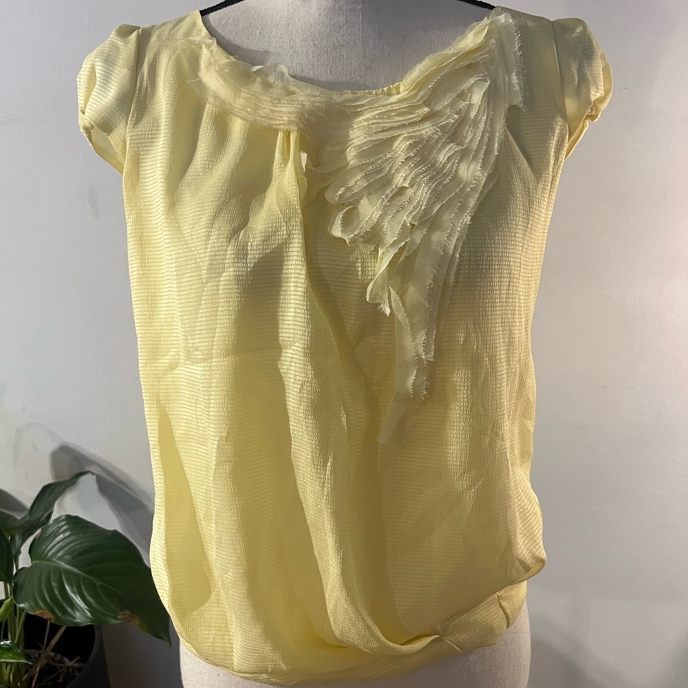 Chic Yellow Ruffle Blouse